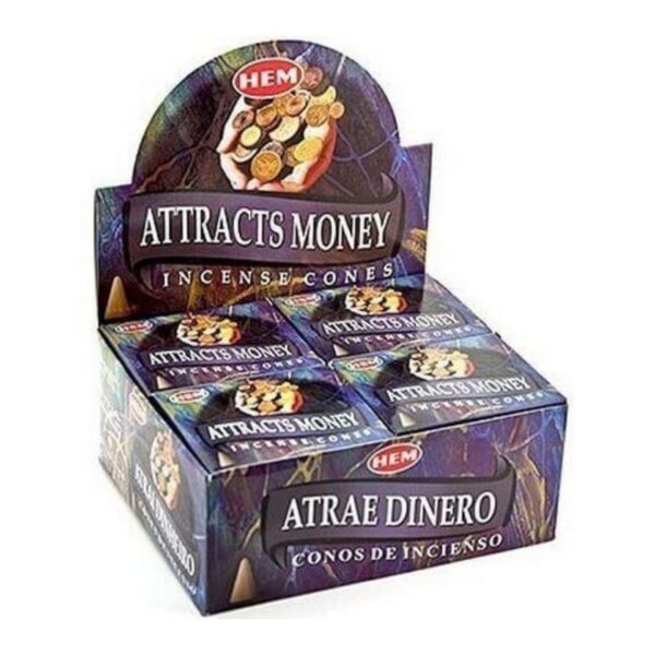 10 coni d'incenso 3cm aroma Attira Denaro