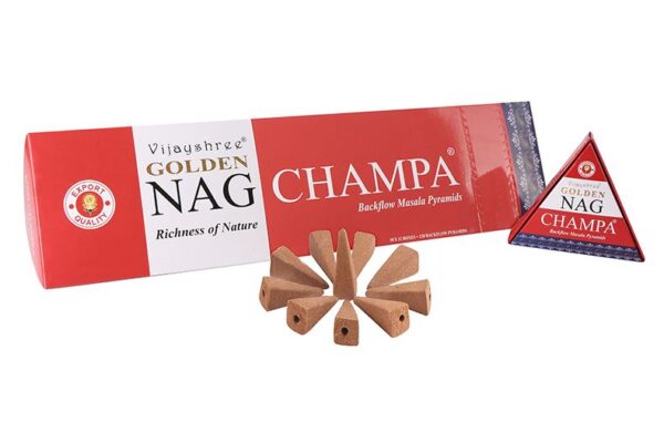 Coni incenso a riflusso Vijayshree Golden Nag Champa 10 pezzi