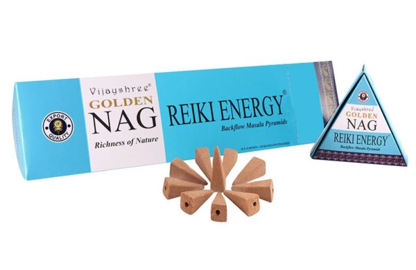 Coni incenso a riflusso Vijayshree Golden Nag Reiki Energy 10 pezzi